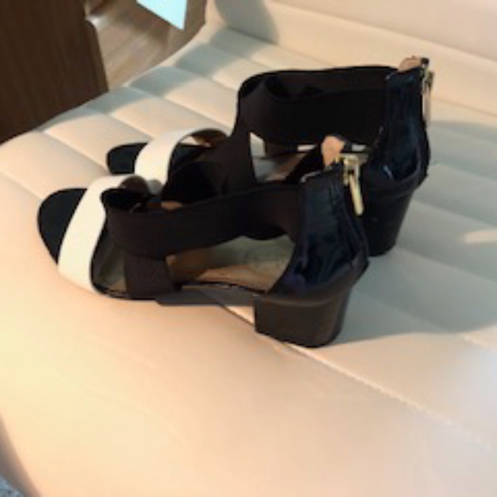 Black and white shoes